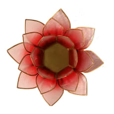 Lotus sfeerlicht rood/roze met gouden rand