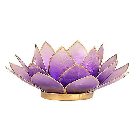 Lotus sfeerlicht violet met gouden rand