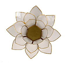 Lotus sfeerlicht naturel met gouden rand