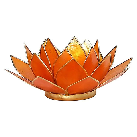 Lotus sfeerlicht oranje 2e chakra gouden rand