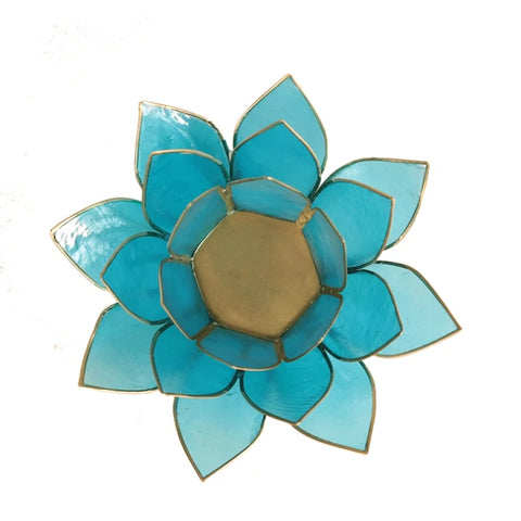 Lotus sfeerlicht blauw 5e chakra gouden rand