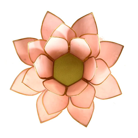 Lotus sfeerlicht pastel roze met gouden rand