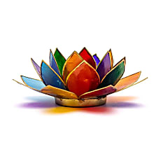 Lotus sfeerlicht 7 Chakra's gouden rand
