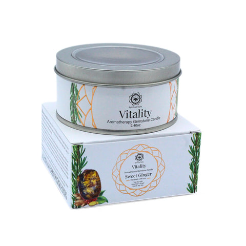 Green Tree Edelsteenkaars Vitaliteit Zoete Gember 70g