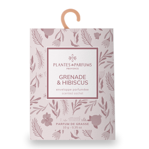 Granaatappel en Hibiscus geurzakje met kapstokje 10 gram - Plantes & Parfums