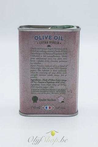 Bidon olijfolie met espelette 150 ml