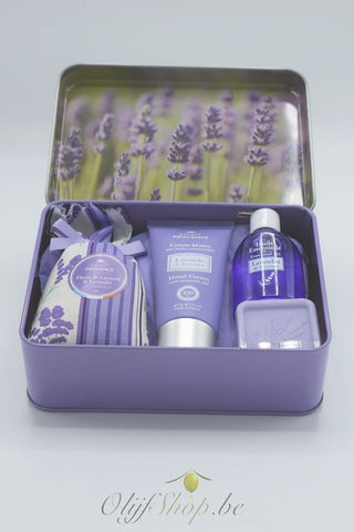 Geschenk retro blik 4 producten lavendeltakjes