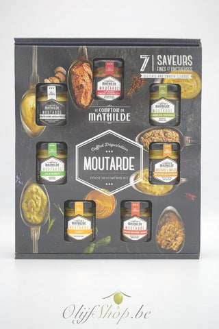 Geschenkdoos met 7 mini potjes mosterd