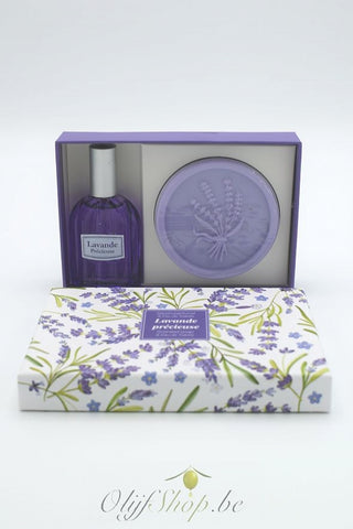 Geschenkdoos ronde zeep en eau de toilette lavendel EP