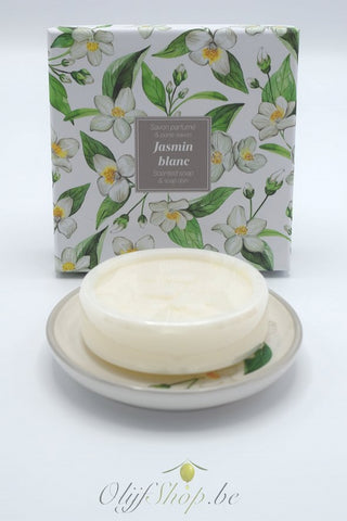 Geschenkdoos ronde zeep en schotel jasmijn EP