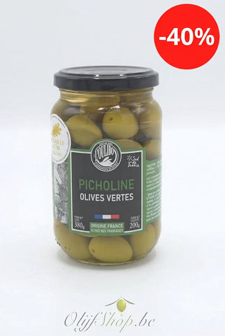Groene Picholine olijven natuur 200 gram - Tijdelijk verkrijgbaar met 40% korting