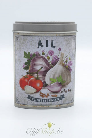 Knoflook in retro blikje