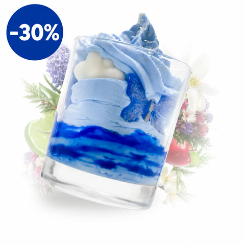 Ambachtelijke blauwe vlinder geurkaars