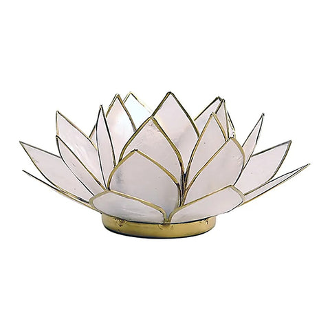 Lotus sfeerlicht naturel met gouden rand