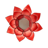 Lotus sfeerlicht roze/rood zilveren rand