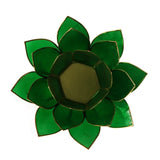 Lotus sfeerlicht groen met goudrand - 4de chakra