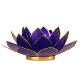 Lotus sfeerlicht indigo gouden rand - 6de chakra