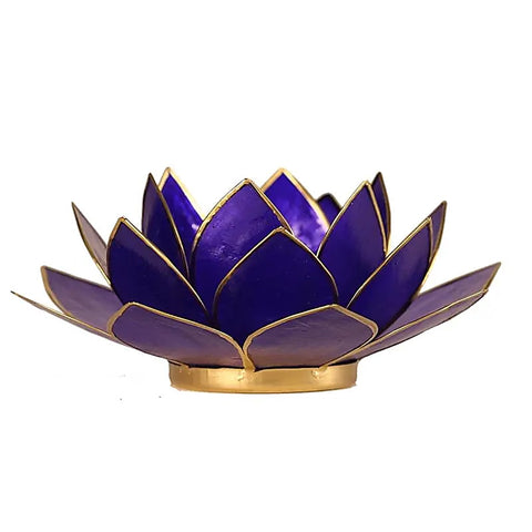 Lotus sfeerlicht indigo gouden rand - 6de chakra