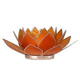 Lotus sfeerlicht oranje met zilverrand - 2de chakra