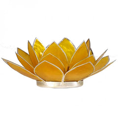 Lotus sfeerlicht geel zilveren rand - 3de chakra