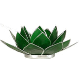 Lotus sfeerlicht groen zilverrand - 4de chakra