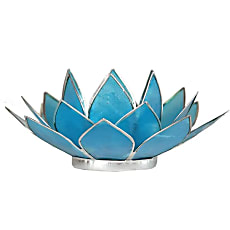 Lotus sfeerlicht blauw zilverrand - 5de chakra