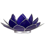 Lotus sfeerlicht indigo zilverrand - 6de chakra