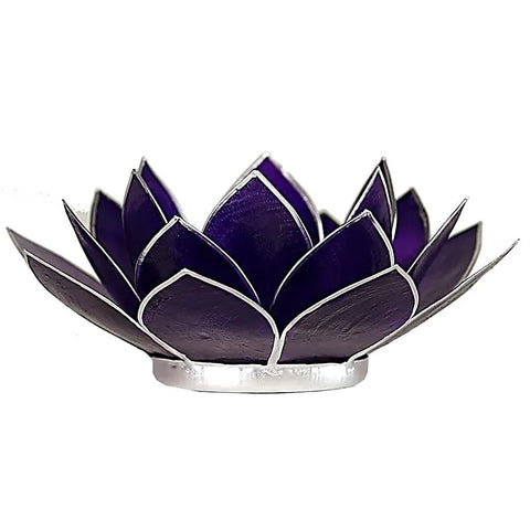 Lotus sfeerlicht violet zilverrand - 7de chakra