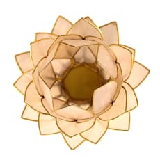 Lotus sfeerlicht groot naturel met gouden rand