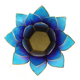 Lotus sfeerlicht 2-kleurig violet blauw met goudrand