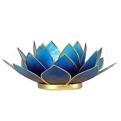 Lotus sfeerlicht 2-kleurig violet blauw met goudrand