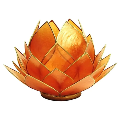 Lotus sfeerlicht oranje gouden rand groot