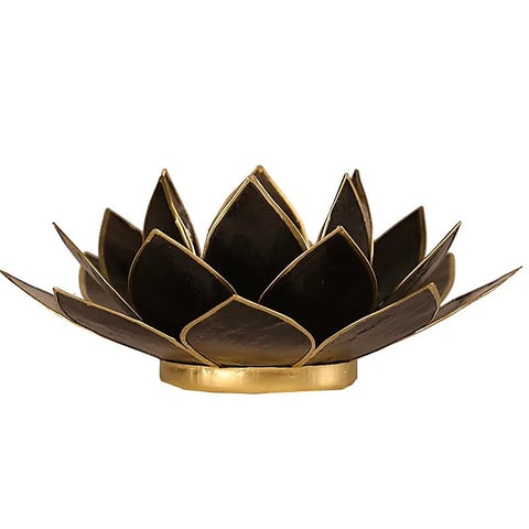 Lotus sfeerlicht zwart gouden rand