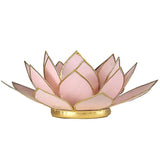 Lotus sfeerlicht pastel roze met gouden rand