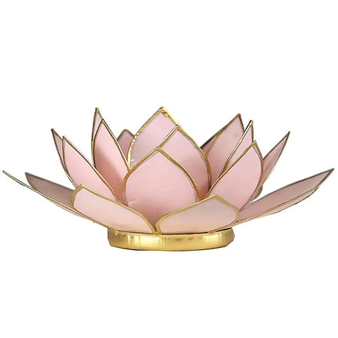 Lotus sfeerlicht pastel roze met gouden rand