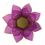 Lotus sfeerlicht lila met gouden rand