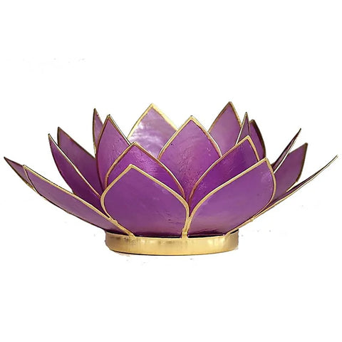 Lotus sfeerlicht lila met gouden rand