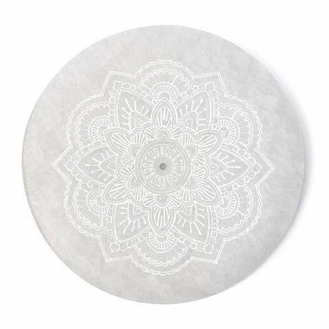 Wierookhouder seleniet mandala rond