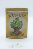 Basilicum in retro blikje