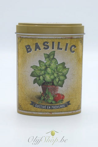 Basilicum in retro blikje