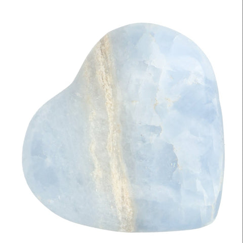 Blauwe calciet hart 4 cm