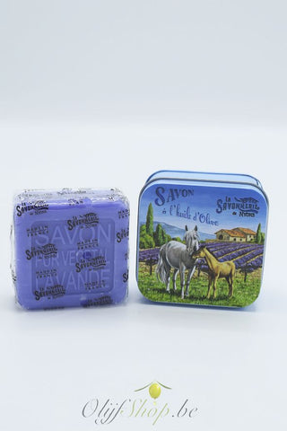 Blikje en zeep paard - 100 gram lavendel