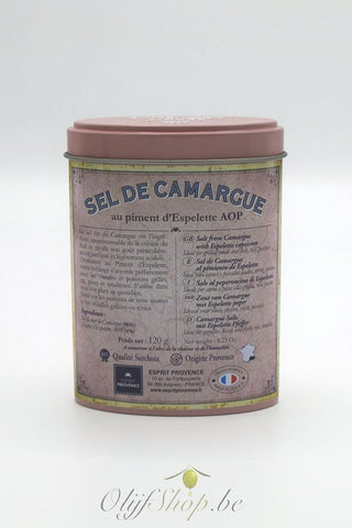 Camargue zout met Espelette in retro blikje