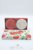 Geschenkdoos met 2 ronde zepen papaver en jasmijn EP