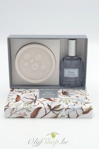 Geschenkdoos ronde zeep en eau de toilette fleur de coton EP