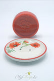 Geschenkdoos ronde zeep en schotel papaver EP