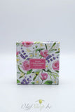 Luxe geschenkkoffer 4 ronde zeepjes jasmijn, lavendel, rozen en  olijf 25 gram