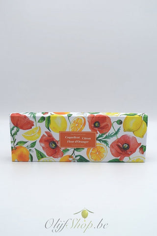 Luxe geschenkkoffer met 3 ronde zepen - lavendel, verveine, fleur d'oranger EP