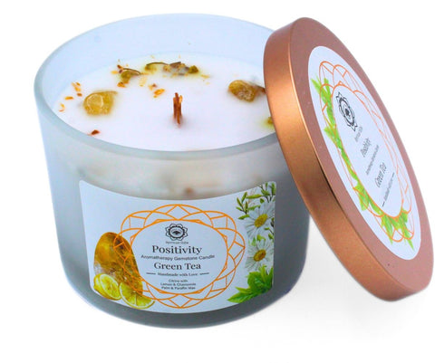 Green Tree Edelsteenkaars Positiviteit Groene Thee 256g
