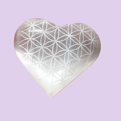 Seleniet hart levensbloem - flower of life 6 cm